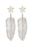 Main View - Click To Enlarge - VENNA - Detachable glass crystal feather drop star stud earrings
