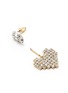 Detail View - Click To Enlarge - VENNA - Detachable glass crystal heart drop skull stud earrings
