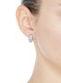 Front View - Click To Enlarge - VENNA - Detachable glass crystal heart drop skull stud earrings