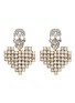 Main View - Click To Enlarge - VENNA - Detachable glass crystal heart drop skull stud earrings