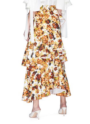 Back View - Click To Enlarge - ELLERY - 'Saloon' floral print ruffle crepe maxi skirt