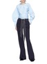 Figure View - Click To Enlarge - ELLERY - 'Lasso' sash tie balloon sleeve cropped top
