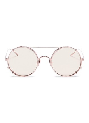 Main View - Click To Enlarge - SUNDAY SOMEWHERE - 'Valentine' detachable clip-on metal aviator sunglasses
