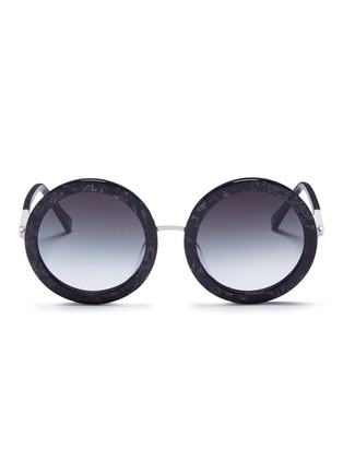 Main View - Click To Enlarge - SUNDAY SOMEWHERE - 'Isabella' glitter acetate round sunglasses
