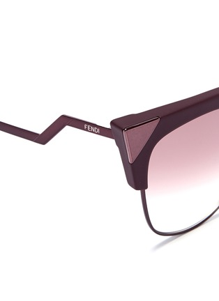 Detail View - Click To Enlarge - FENDI - 'Iridia' optyl brow bar metal cat eye sunglasses