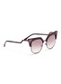 Figure View - Click To Enlarge - FENDI - 'Iridia' optyl brow bar metal cat eye sunglasses