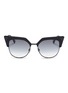 Main View - Click To Enlarge - FENDI - 'Iridia' optyl brow bar metal cat eye sunglasses