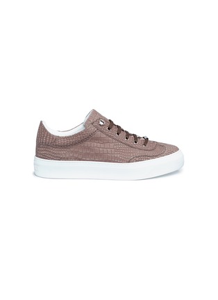 Main View - Click To Enlarge - JIMMY CHOO - 'Ace' croc embossed leather sneakers