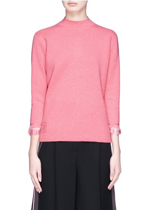 Main View - Click To Enlarge - MARC JACOBS - Beaded fringe cuff wool-cashmere sweater