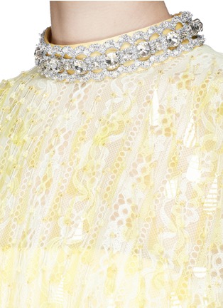 Detail View - Click To Enlarge - MARC JACOBS - Embellished organdy overlay floral guipure lace dress