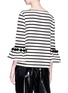 Back View - Click To Enlarge - MARC JACOBS - Pompom bell sleeve Breton stripe T-shirt