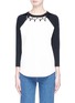 Main View - Click To Enlarge - MARC JACOBS - Embellished fringe collar colourblock raglan T-shirt
