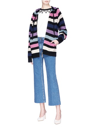 Figure View - Click To Enlarge - MARC JACOBS - Stripe zip hoodie