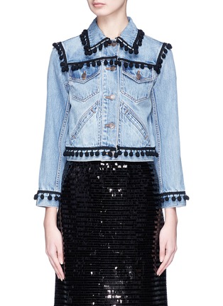 Main View - Click To Enlarge - MARC JACOBS - Pompom cropped denim jacket