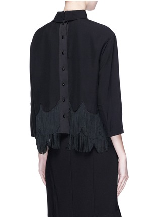 Back View - Click To Enlarge - MARC JACOBS - Button placket back scalloped fringe top