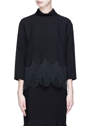 Main View - Click To Enlarge - MARC JACOBS - Button placket back scalloped fringe top