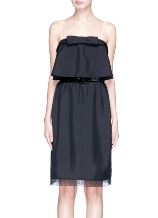 Main View - Click To Enlarge - MARC JACOBS - Bow flared top belted silk dress