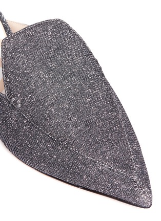 Detail View - Click To Enlarge - NICHOLAS KIRKWOOD - 'Beya' metal heel Lurex loafer mules