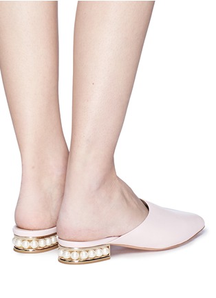 Front View - Click To Enlarge - NICHOLAS KIRKWOOD - 'Casati' faux pearl heel leather mules