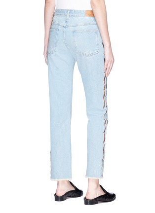 Back View - Click To Enlarge - ISABEL MARANT ÉTOILE - 'Colan' serrated stripe embroidered outseam straight leg jeans