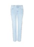 Main View - Click To Enlarge - ISABEL MARANT ÉTOILE - 'Colan' serrated stripe embroidered outseam straight leg jeans