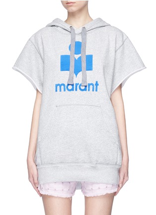 Main View - Click To Enlarge - ISABEL MARANT ÉTOILE - 'Milsey' logo flock print hoodie
