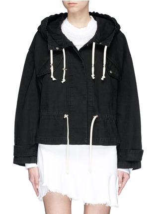 Main View - Click To Enlarge - ISABEL MARANT ÉTOILE - 'Lagilly' drawstring hooded denim jacket