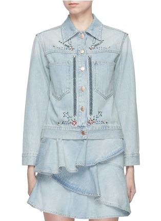 Main View - Click To Enlarge - ISABEL MARANT ÉTOILE - 'Cabella' graphic embroidered denim jacket