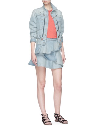 Figure View - Click To Enlarge - ISABEL MARANT ÉTOILE - 'Cabella' graphic embroidered denim jacket