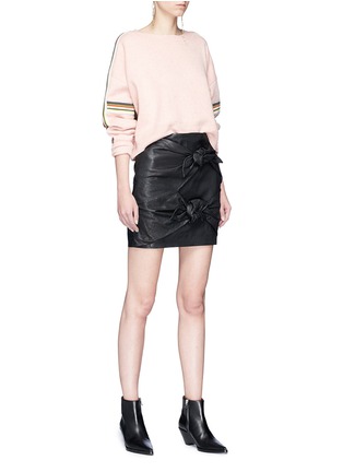 Figure View - Click To Enlarge - ISABEL MARANT ÉTOILE - 'Gritanny' twist bow leather mini skirt