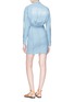 Back View - Click To Enlarge - ISABEL MARANT ÉTOILE - 'Lindsey' puff back asymmetric chambray mini dress