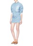 Figure View - Click To Enlarge - ISABEL MARANT ÉTOILE - 'Lindsey' puff back asymmetric chambray mini dress