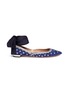 Main View - Click To Enlarge - AQUAZZURA - 'Bliss' ankle tie embroidered suede ballerinas