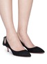 Figure View - Click To Enlarge - AQUAZZURA - 'Forever Marilyn' tassel bow cutout suede pumps