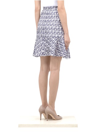 Back View - Click To Enlarge - CARVEN - Stamp-print silk skirt