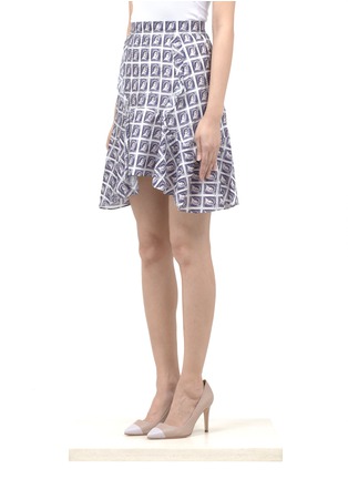 Front View - Click To Enlarge - CARVEN - Stamp-print silk skirt