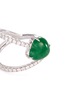 SAMUEL KUNG - Diamond jade 18k white gold asymmetric split shank ring