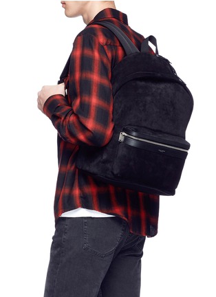 Figure View - Click To Enlarge - SAINT LAURENT - 'City' suede backpack