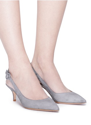 Figure View - Click To Enlarge - GIANVITO ROSSI - 'Anna' slingback suede pumps