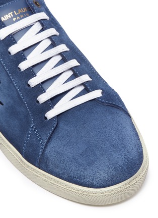 Detail View - Click To Enlarge - SAINT LAURENT - 'SL06' logo embroidered suede sneakers