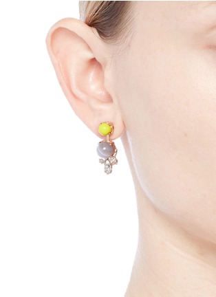 Figure View - Click To Enlarge - ANTON HEUNIS - 'Amy 3.03' Swarovski crystal agate drop earrings