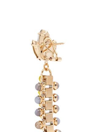 Detail View - Click To Enlarge - ANTON HEUNIS - 'Amy 3.11' Swarovski crystal agate tassel chain earrings