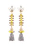 Main View - Click To Enlarge - ANTON HEUNIS - 'Amy 3.11' Swarovski crystal agate tassel chain earrings
