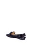 Detail View - Click To Enlarge - JIMMY CHOO - 'Gabie' satin bow glitter devoré velvet loafers