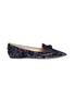 Main View - Click To Enlarge - JIMMY CHOO - 'Gabie' satin bow glitter devoré velvet loafers