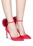 Figure View - Click To Enlarge - JIMMY CHOO - 'South 85' fox fur pompom suede pumps