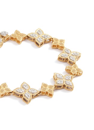 Detail View - Click To Enlarge - ROBERTO COIN - 'Princess Flower' diamond 18k gold bracelet