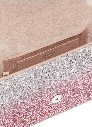 Detail View - Click To Enlarge - JIMMY CHOO - 'Florence' dégradé coarse glitter crossbody bag