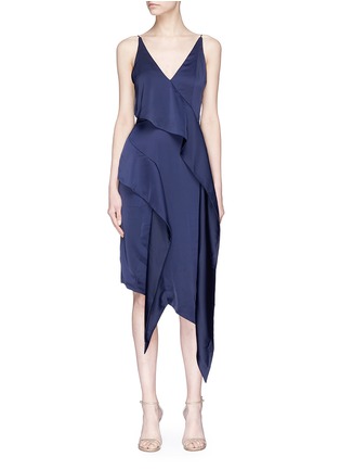 Main View - Click To Enlarge - C/MEO COLLECTIVE - 'Waiting for You' asymmetric ruffle satin dress
