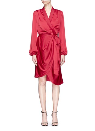 Main View - Click To Enlarge - C/MEO COLLECTIVE - 'Influential' belted satin wrap dress